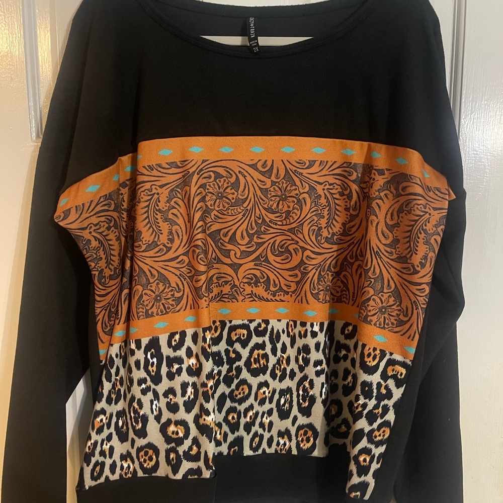 Crazy Train Western Print Sweatshirt